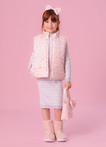 Vestido Tricot Midi Canelado Sem Costura Listrado