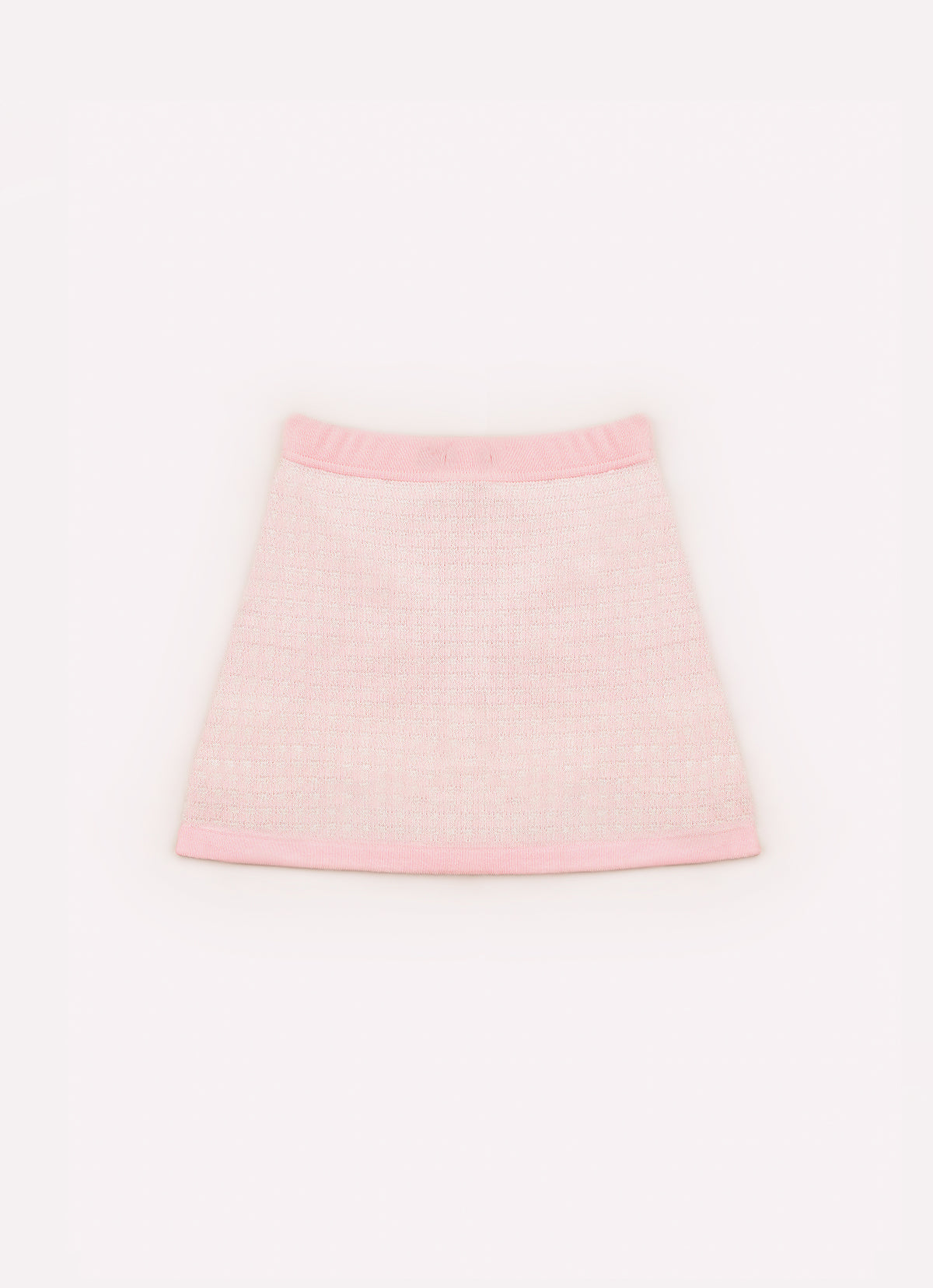 Saia Short Tricot Xadrez Brilho Bolsos Bordados
