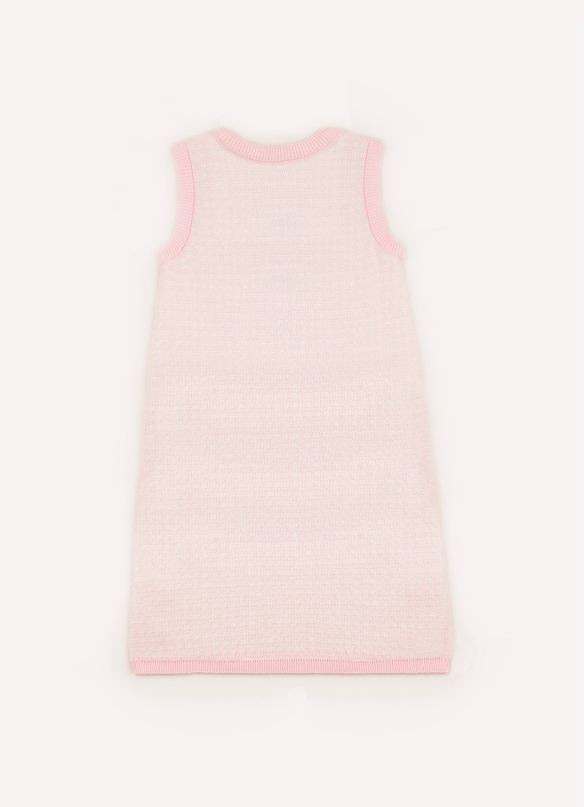 Vestido Tricot Regata Xadrez Brilho Bolsos Bordados