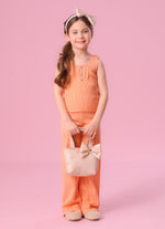 Calça Tricot Reta Sem Costura Ponto Rendado