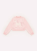 Blusa Tricot Cropped Unicórnio Cristal
