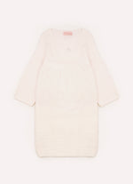 Vestido Tricot Ponto Rendado Manga Flare