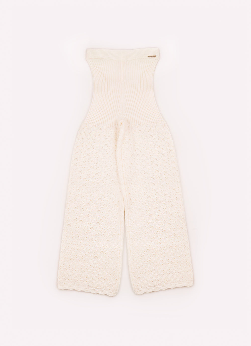Calça Tricot Flare Ponto Rendado