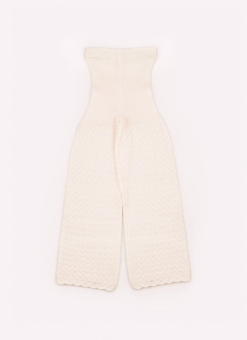 Calça Tricot Flare Ponto Rendado