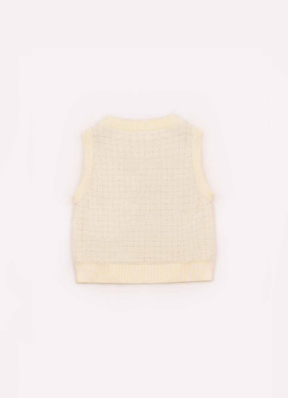 Colete Tricot Xadrez Com Brilho Bolsos