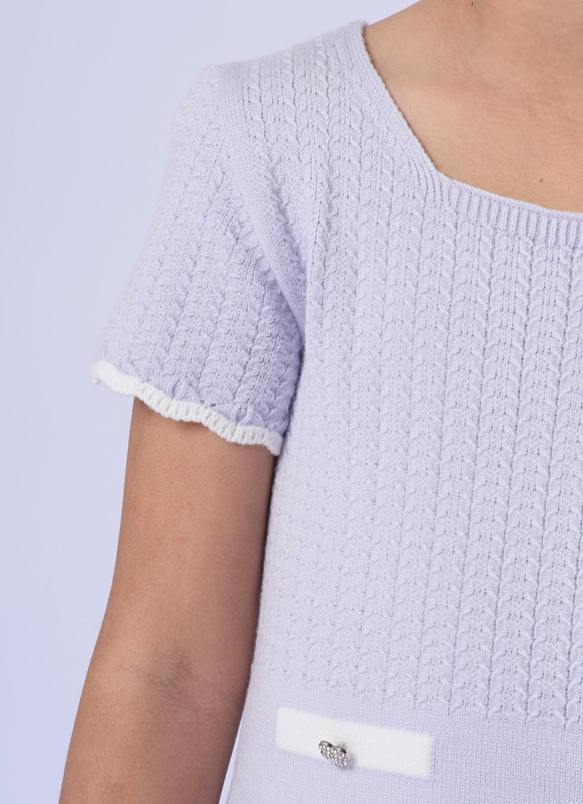 Vestido Tricot Mini Tranças Botões Jóia