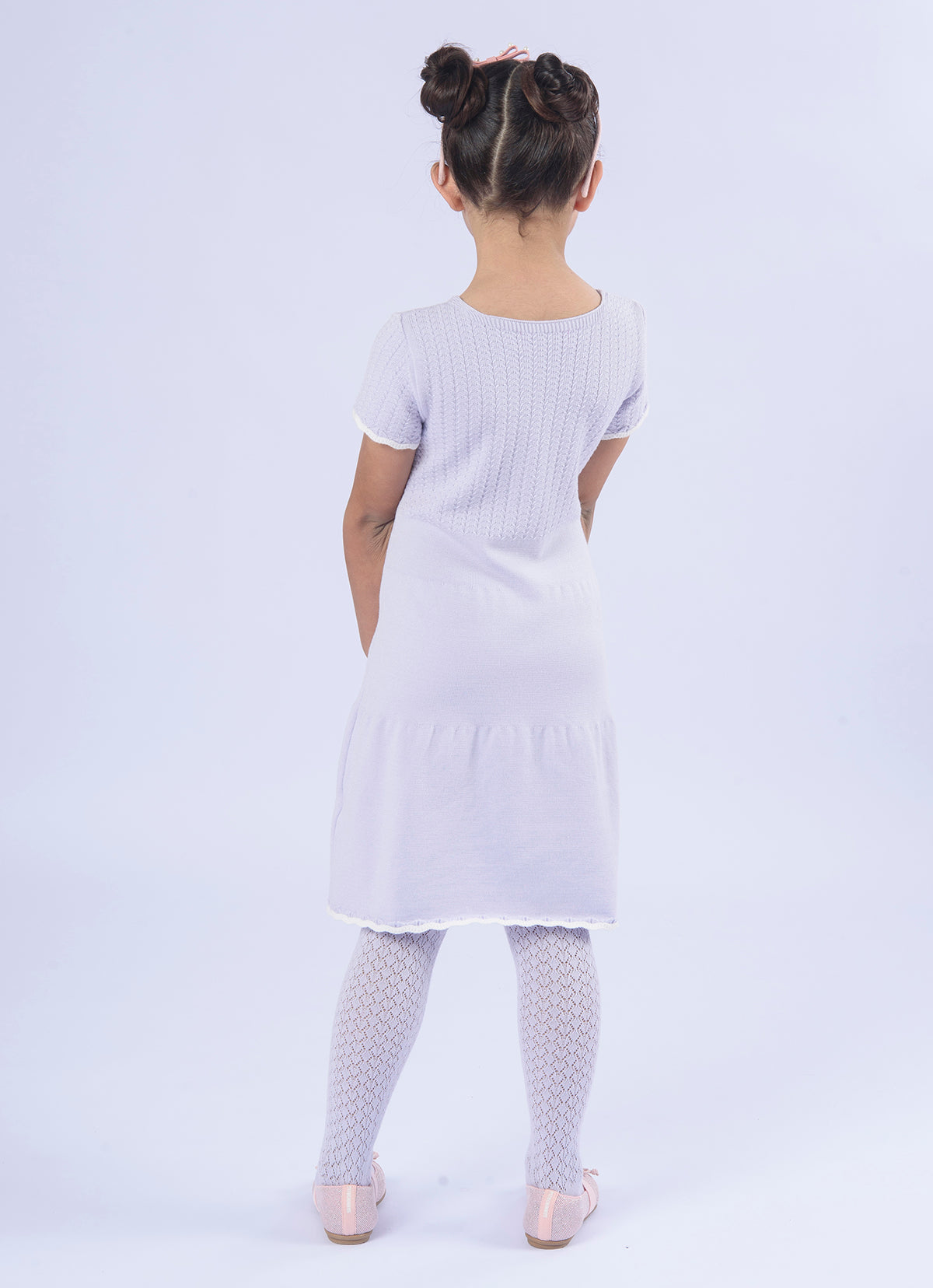 Vestido Tricot Mini Tranças Botões Jóia