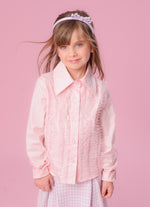 Camisa Tricoline Babados Tule Pituchinhus