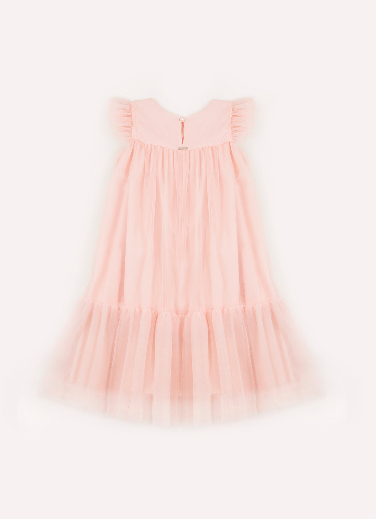 Vestido Tule Princesa Bordados Pérolas e Cristais