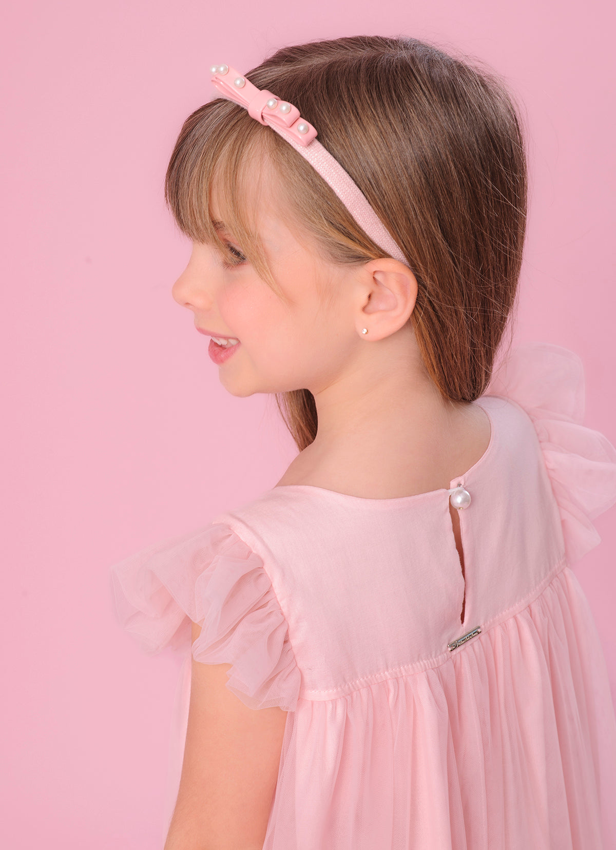Vestido Tule Princesa Bordados Pérolas e Cristais