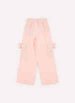 Calça Tricoline Pregas Bolsos Laço Puffer