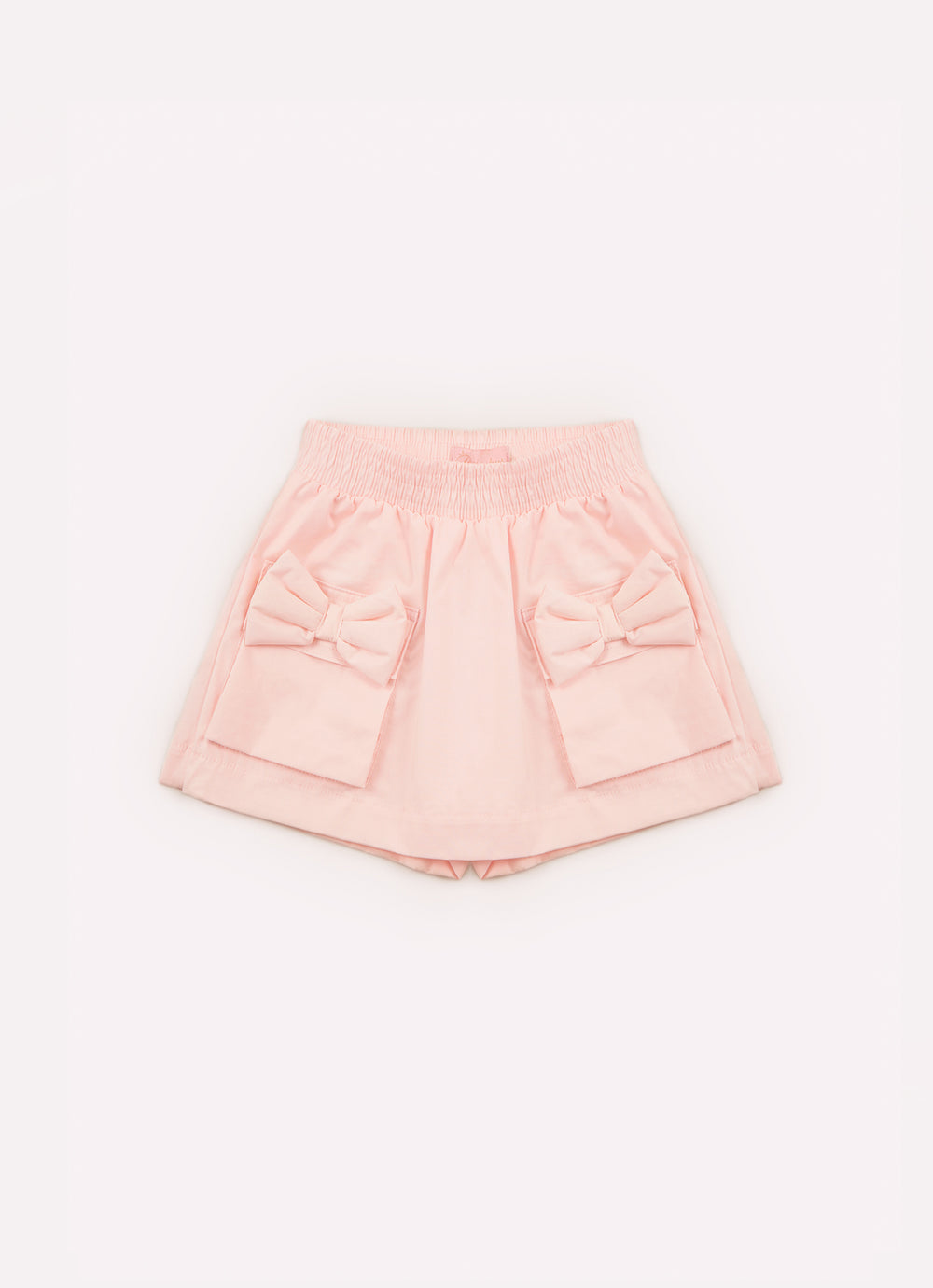 Saia Short Tricoline Bolsos Laços Puffer