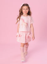 Saia Short Tricoline Bolsos Laços Puffer