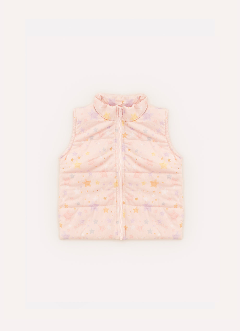 Colete Puffer Algodão Estampado Estrelas