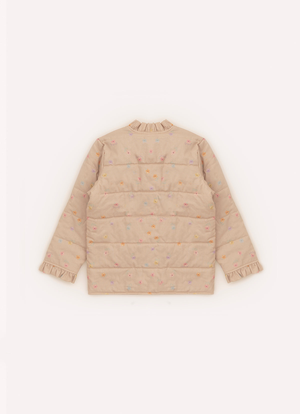 Maxi Casaco Puffer Algodão Estampado Florzinhas