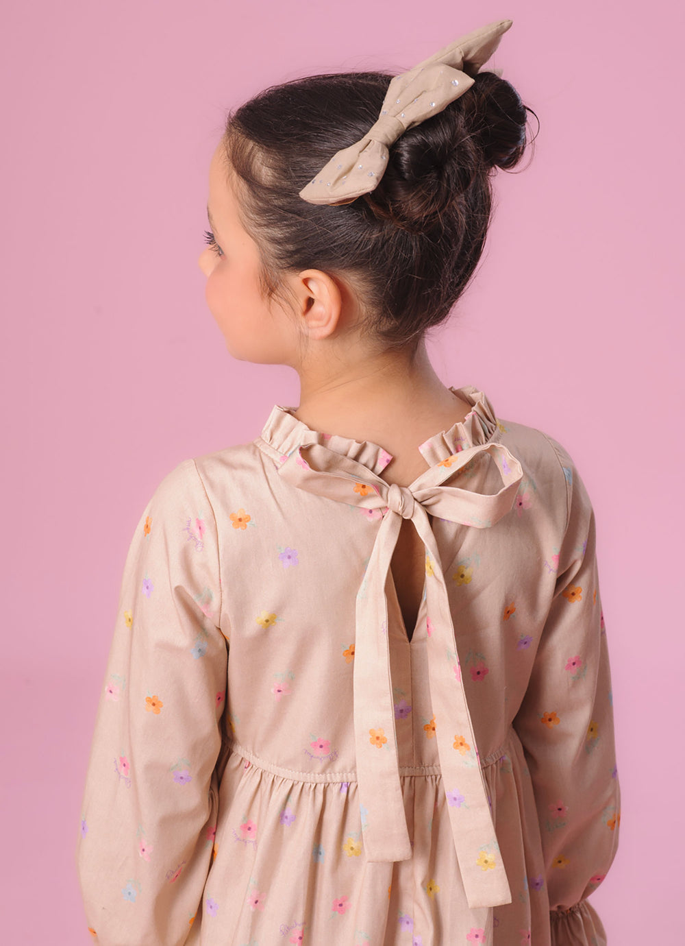 Vestido Algodão Estampado Babadinho Gola