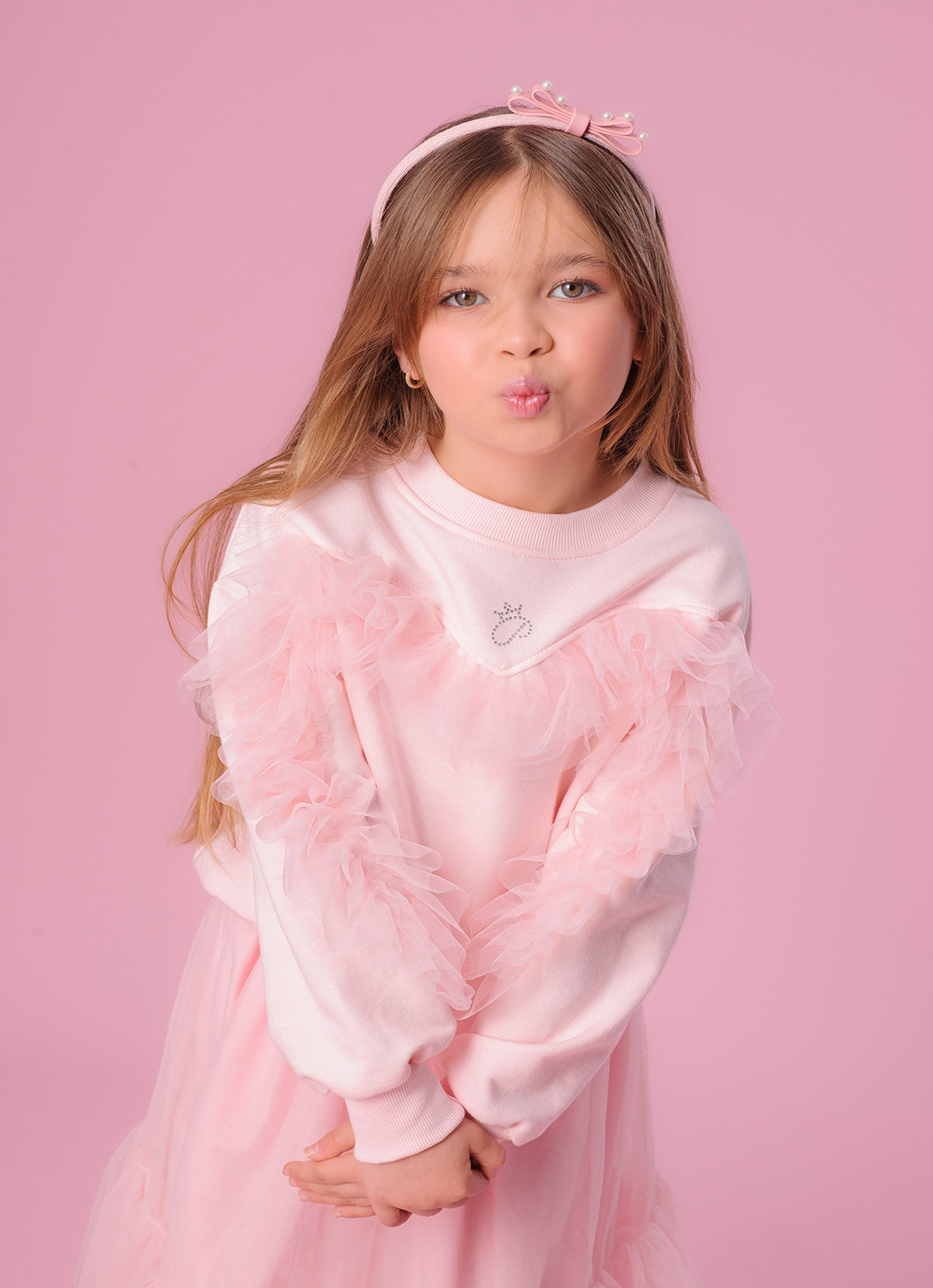 Blusa Moletom Babado Tule