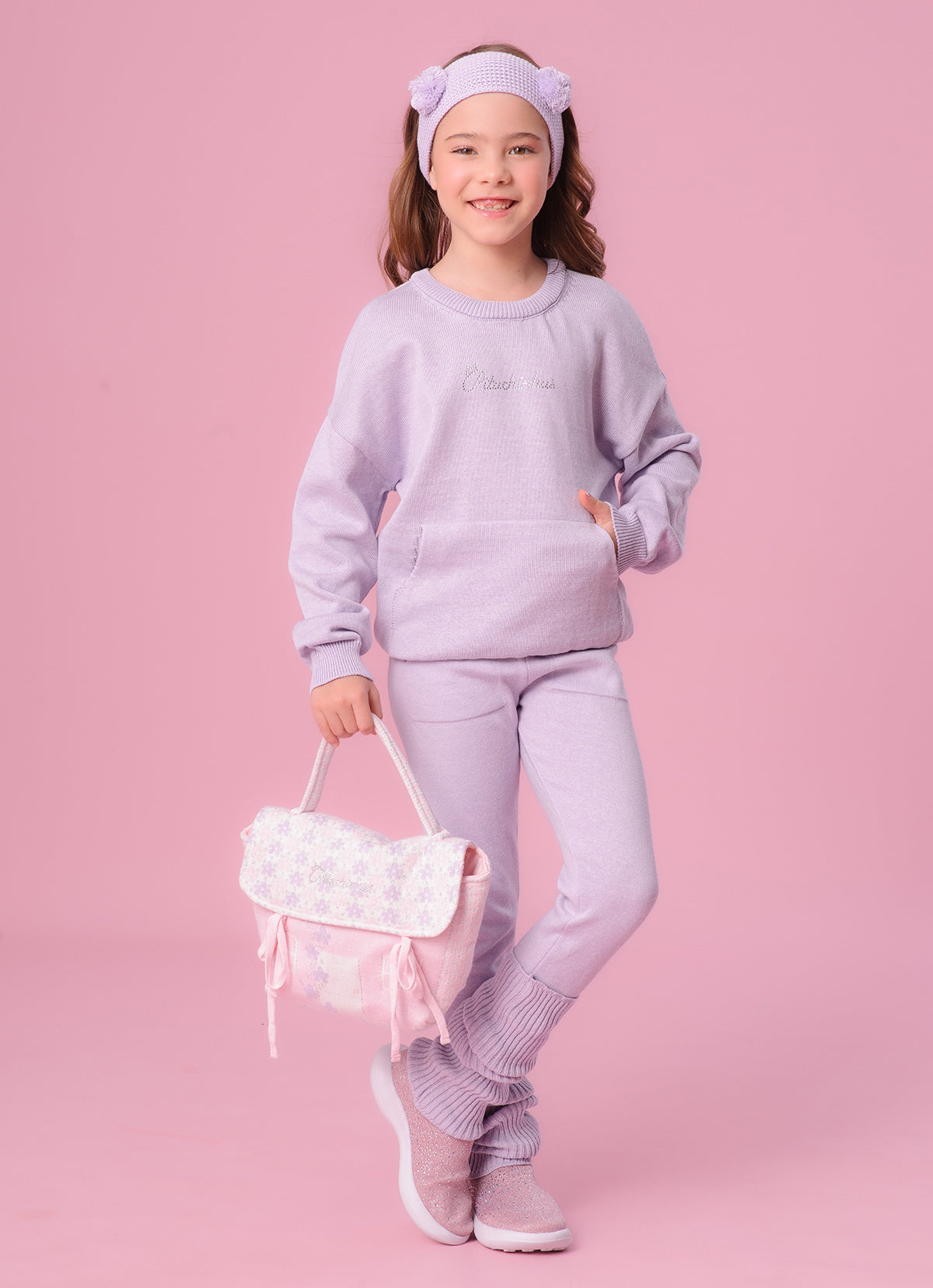 Bolsa Puffer Tricot Casinha Cristais