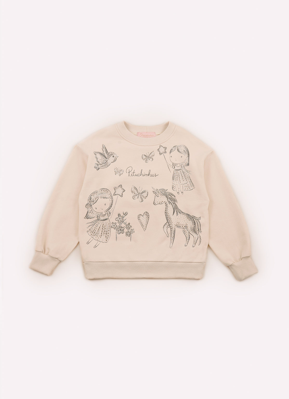Blusa Moletom Toile de Jouy Fadas e Unicórnios