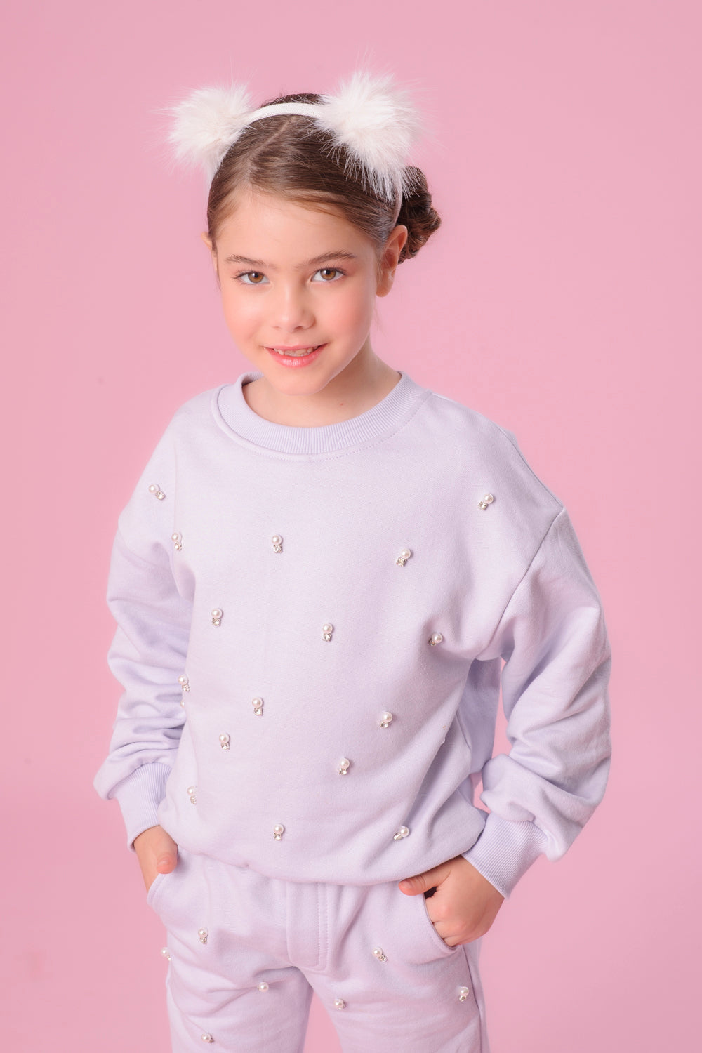 Blusa Moletom Bordados Pérolas e Cristais