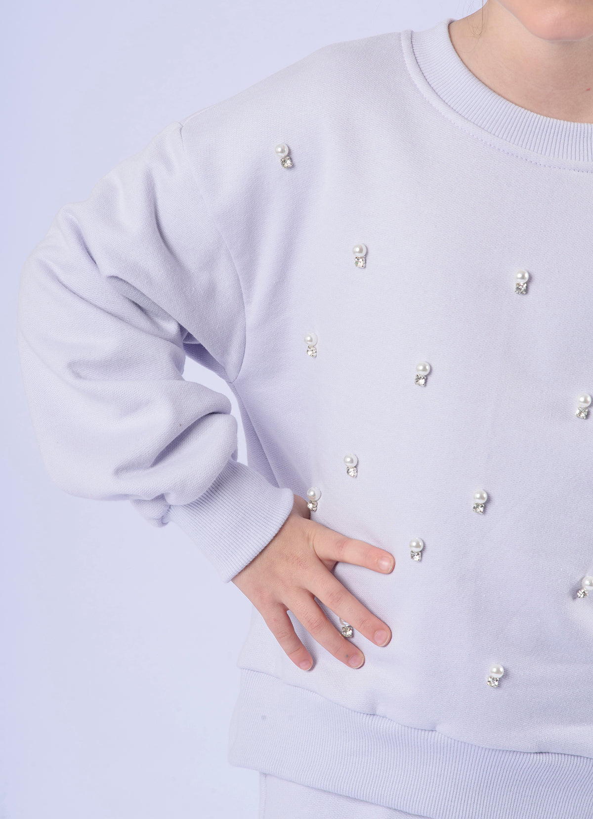 Blusa Moletom Bordados Pérolas e Cristais