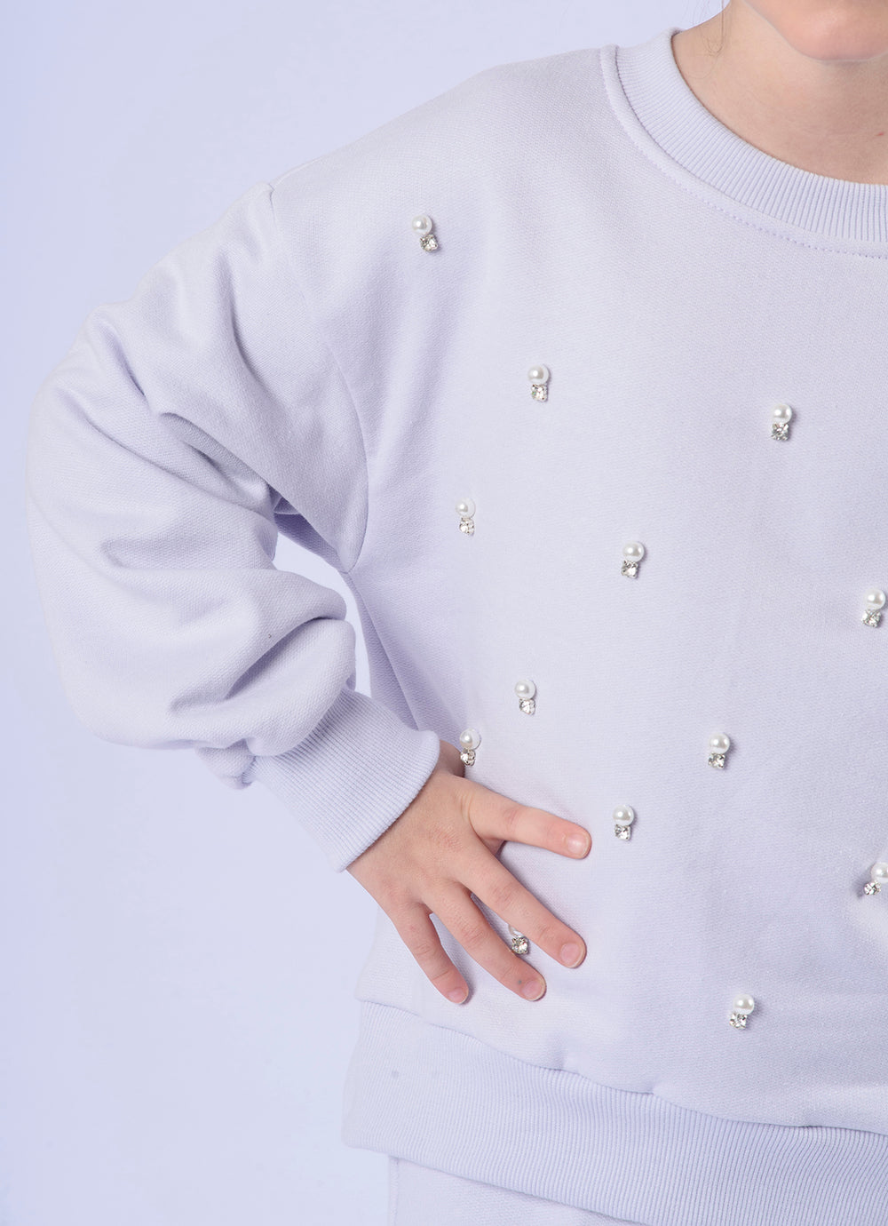 Blusa Moletom Bordados Pérolas e Cristais