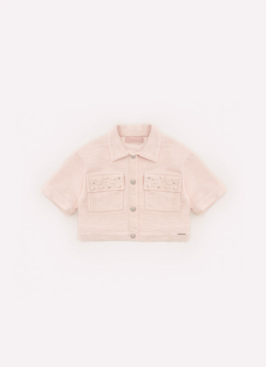 Casaco Boucle Bolsos Bordados Botões Jóia Casaco Boucle Bolsos Bordados Botões Jóia