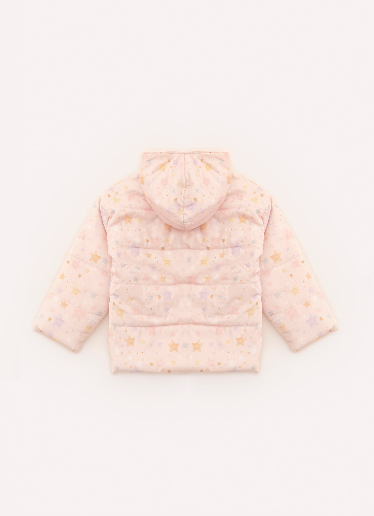 Casaco Puffer Algodão Estampado Estrelas Forro Pele