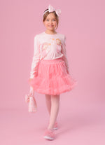 Saia Short Tule Babado Frufru
