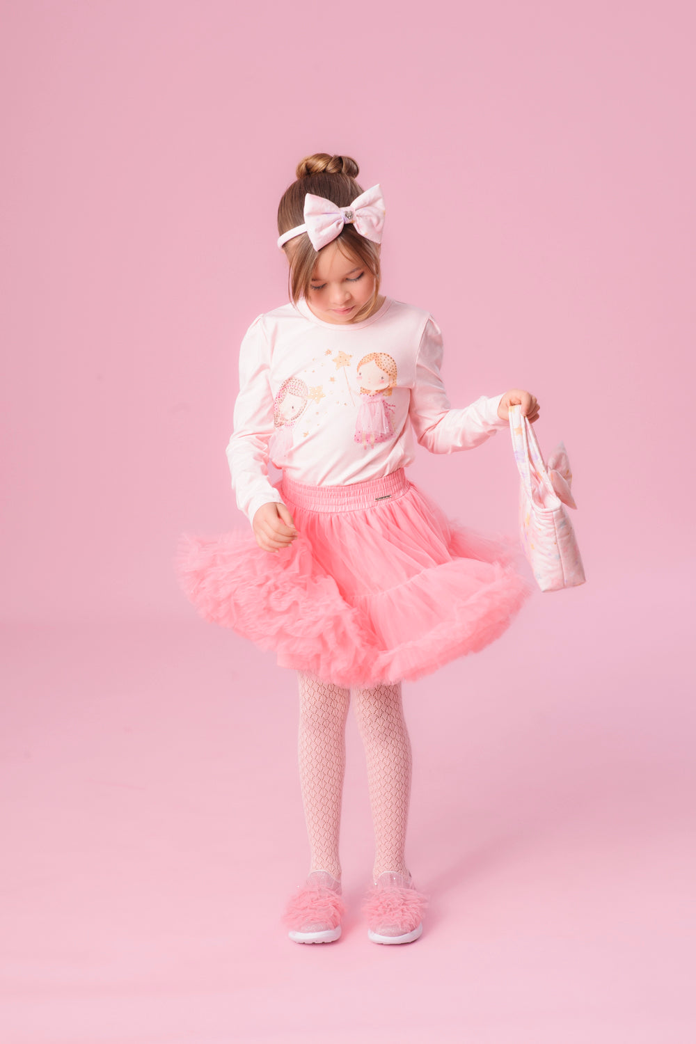 Saia Short Tule Babado Frufru