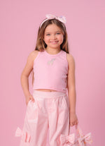Blusa Cropped Ribana Patche Unicórnio Cristal