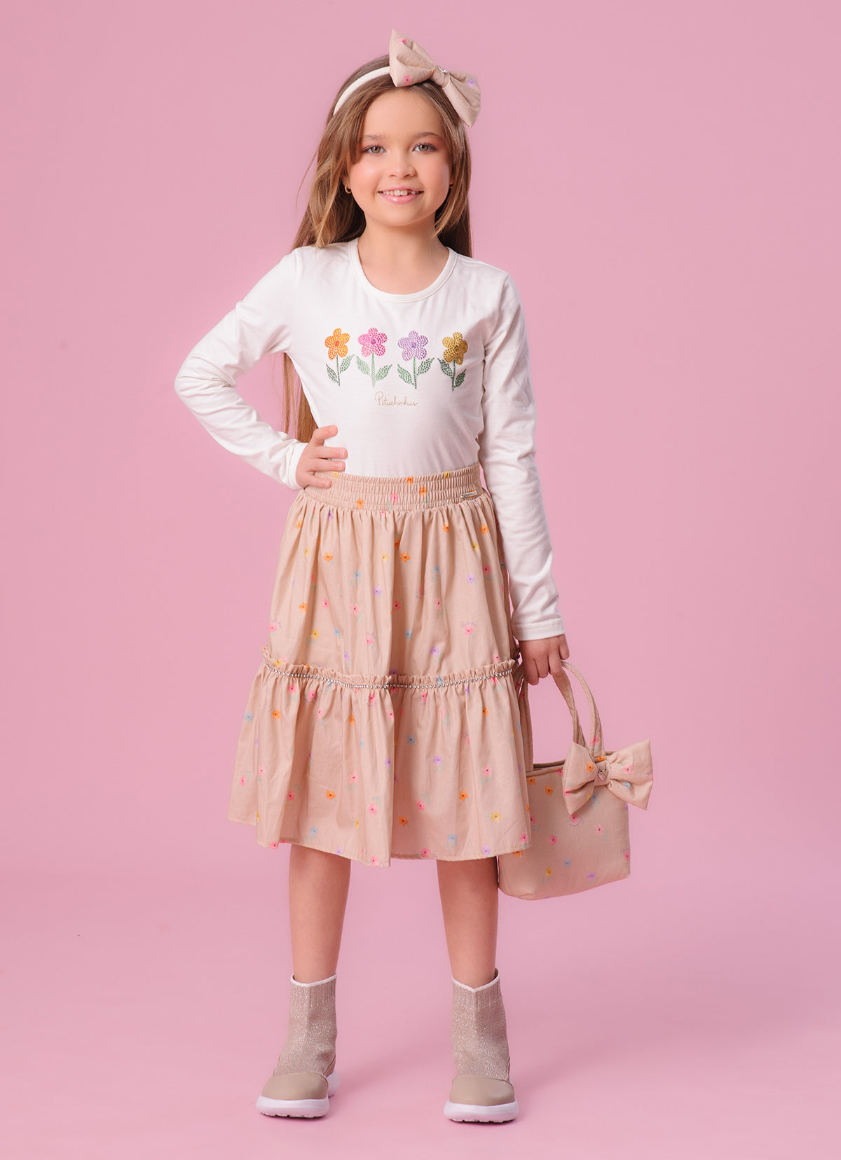 Blusa Cotton Flores Coloridas Cristal