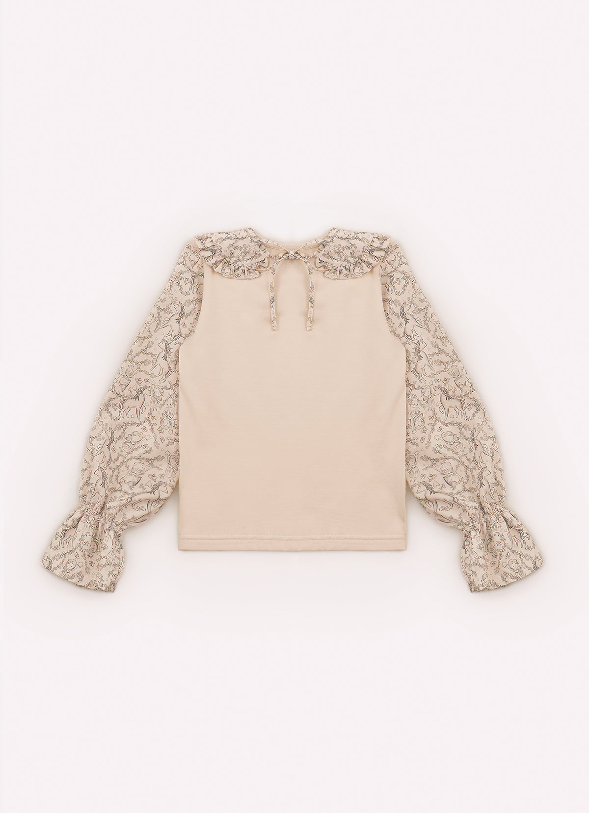 Blusa Cotton Manga e Gola Algodão Estampada Toile