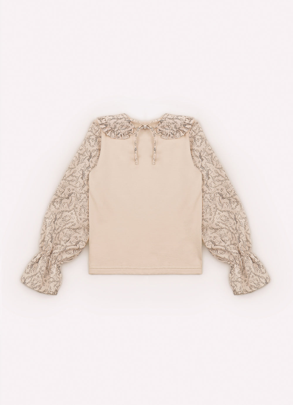 Blusa Cotton Manga e Gola Algodão Estampada Toile