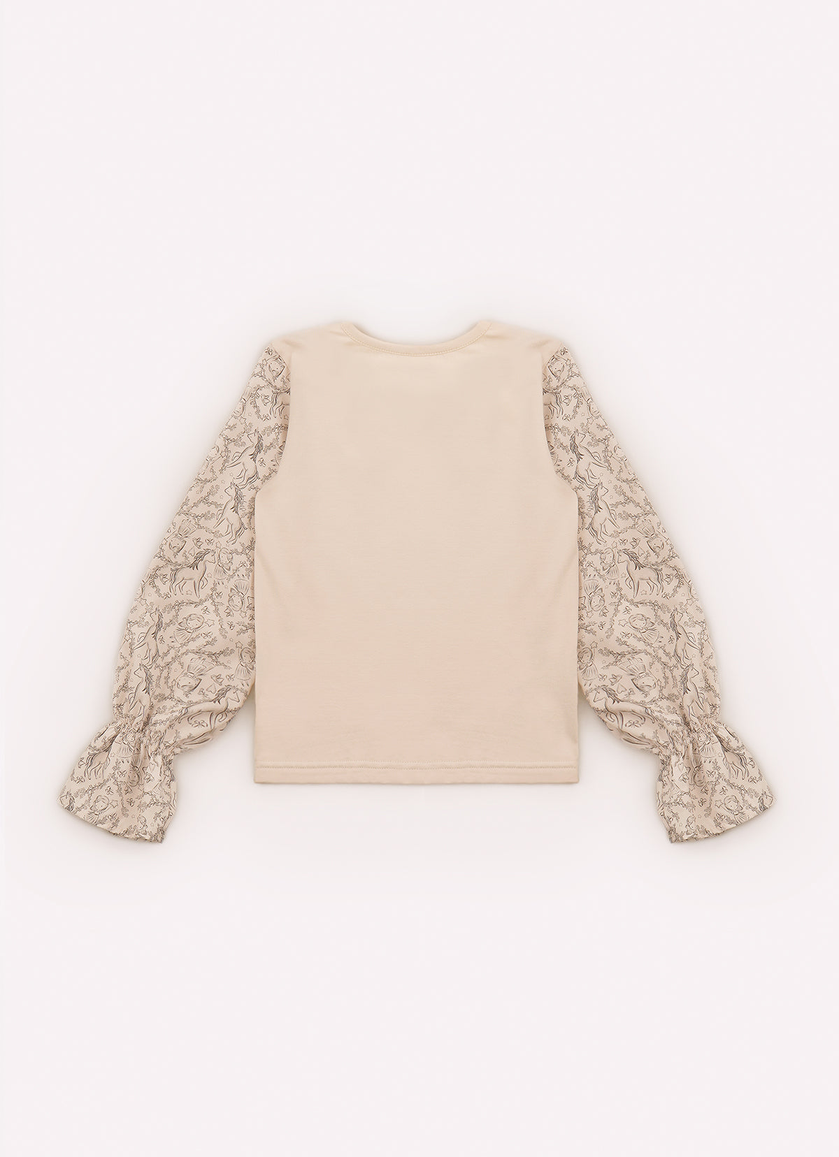 Blusa Cotton Manga e Gola Algodão Estampada Toile