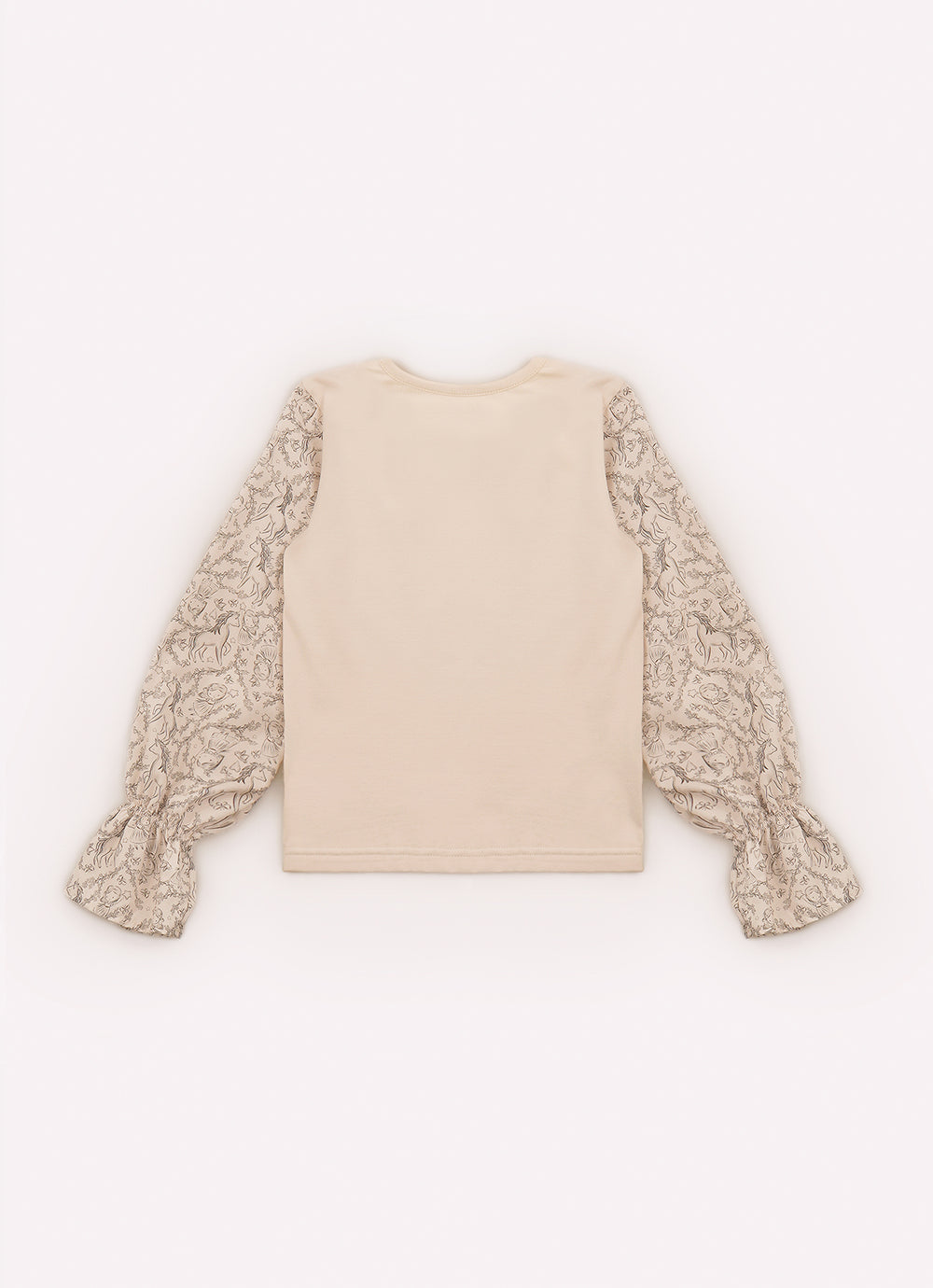 Blusa Cotton Manga e Gola Algodão Estampada Toile
