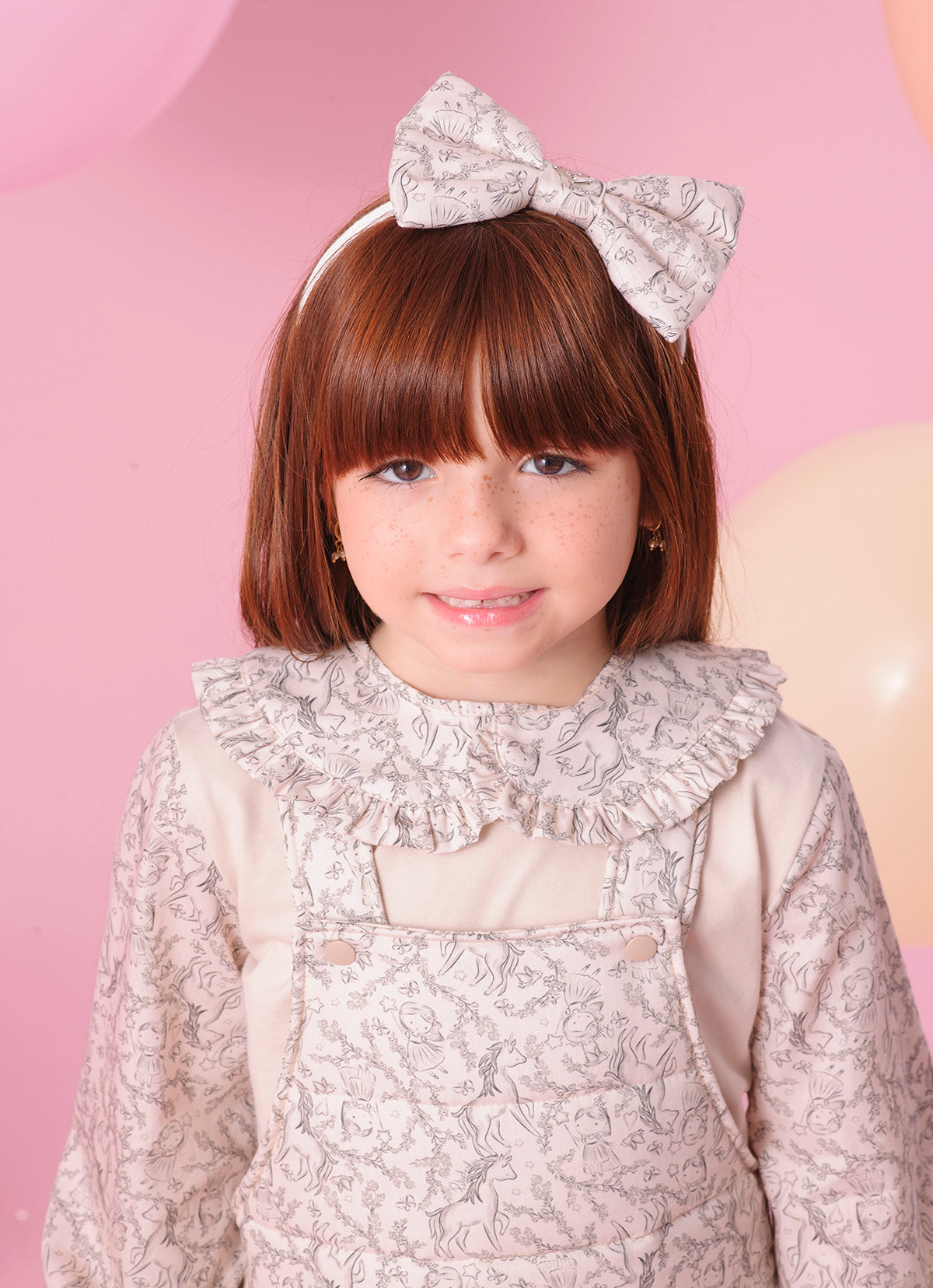 Blusa Cotton Manga e Gola Algodão Estampada Toile