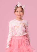 Blusa Cotton Serigrafia Fadinhas Saia Tule