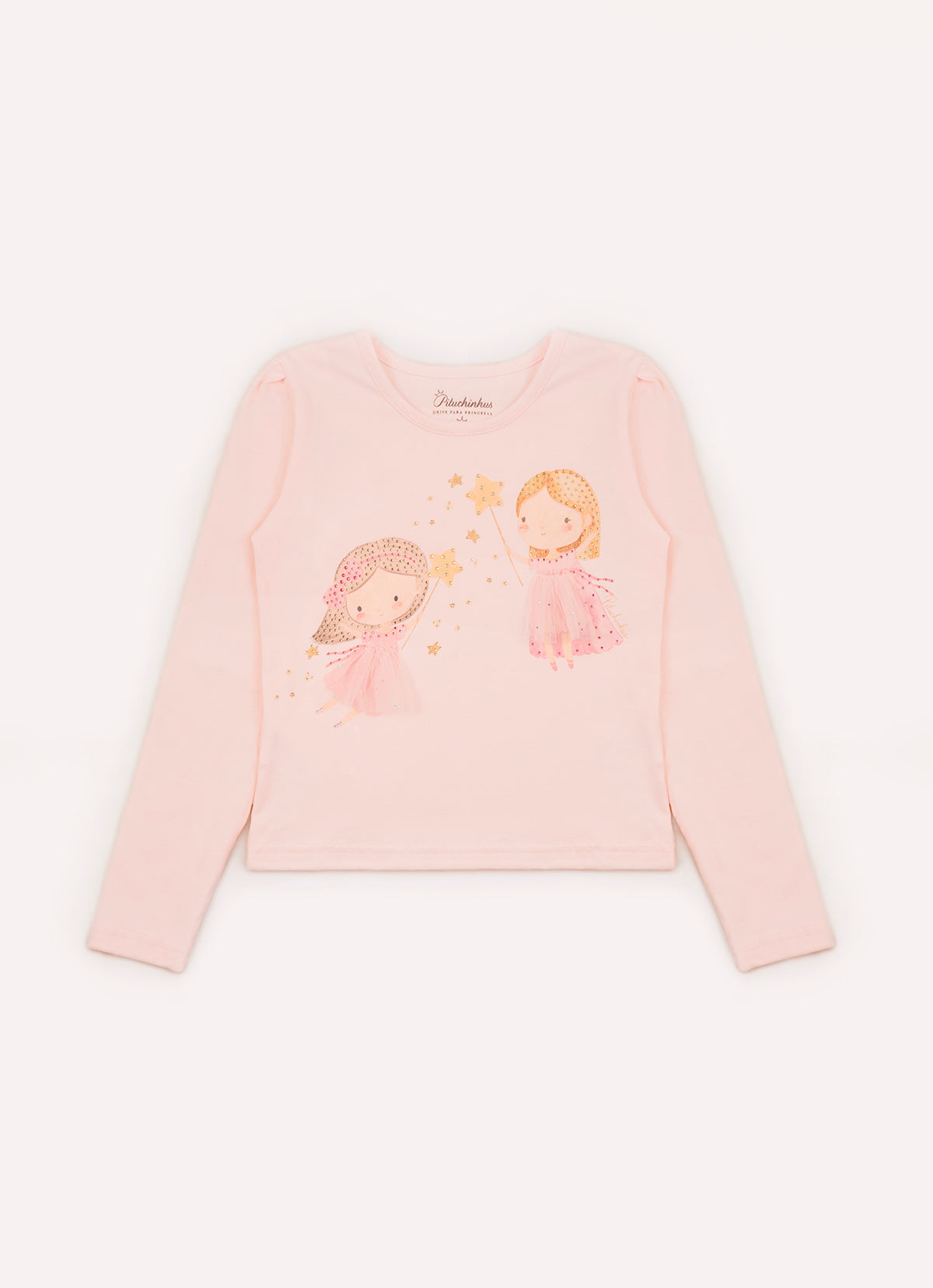 Blusa Cotton Serigrafia Fadinhas Saia Tule