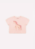 Blusa Cotton Cropped Unicórnio Cristais