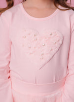Blusa Cotton Coração e Punhos Pele