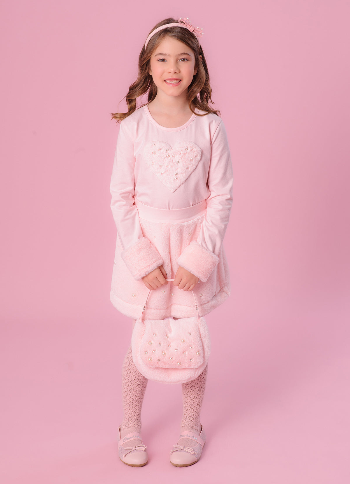 Blusa Cotton Coração e Punhos Pele