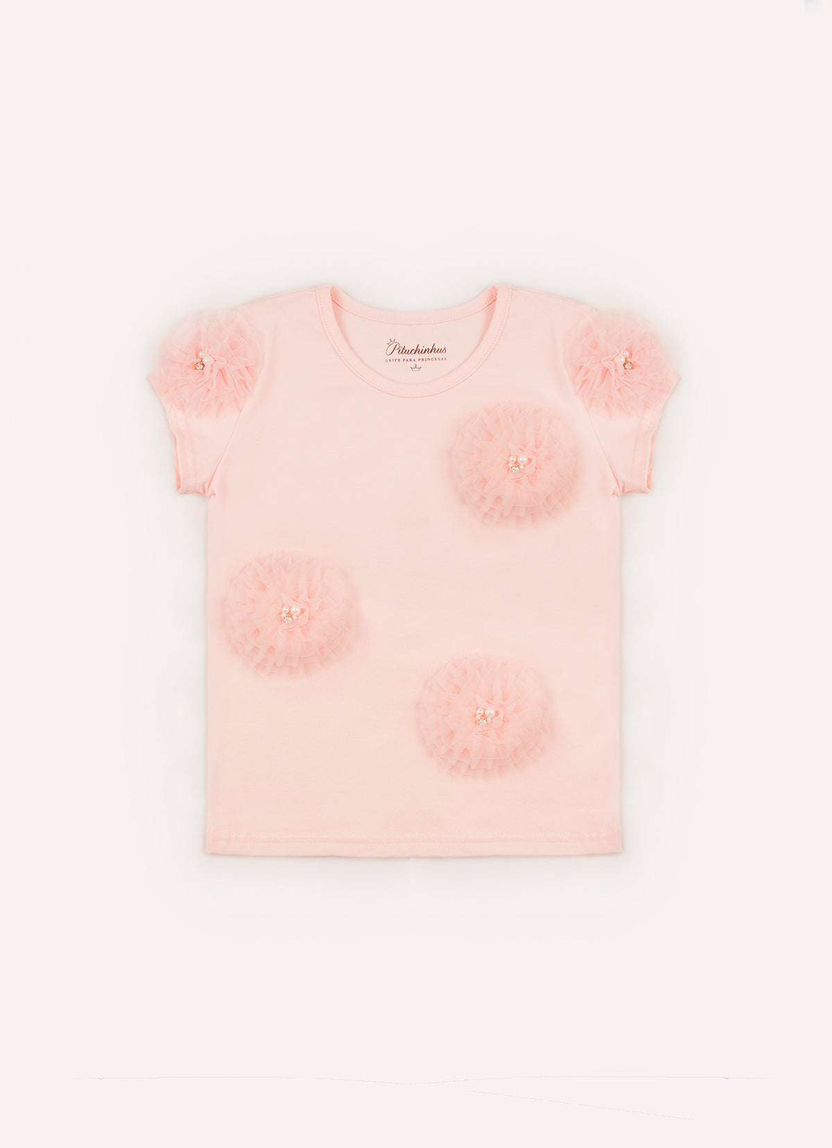 Blusa Cotton Flores De Tule Bordadas
