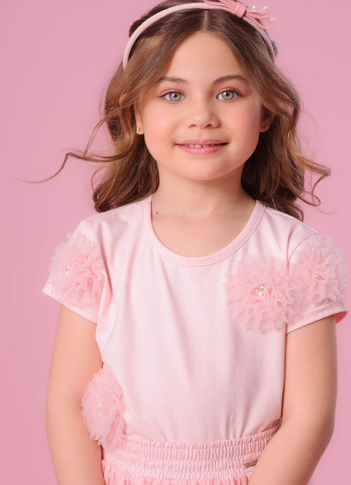 Blusa Cotton Flores De Tule Bordadas