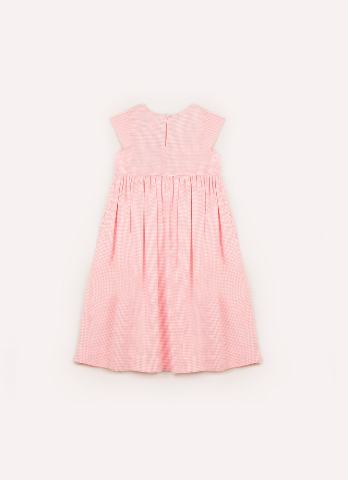 Vestido Flanela Xadrez Maxi Laços Puffer Bordado