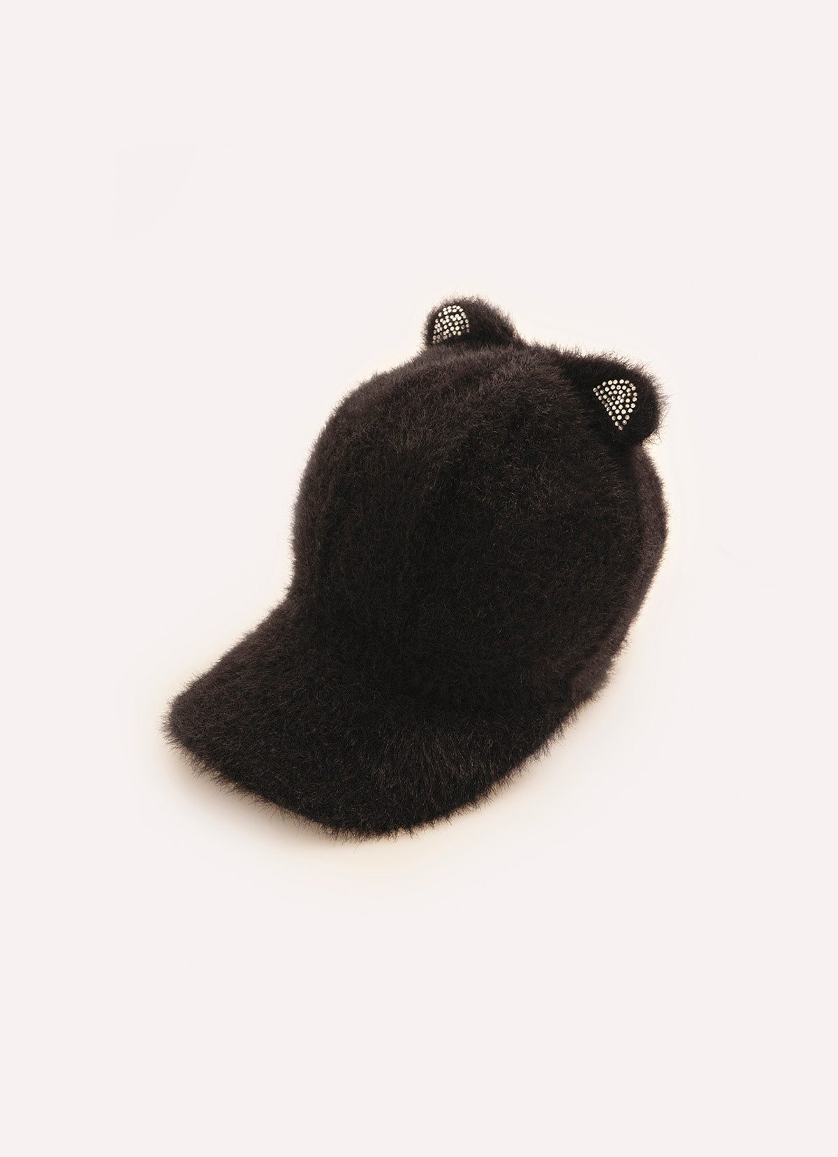 Boné Tricot Fio Fofinho Orelinhas Cristal