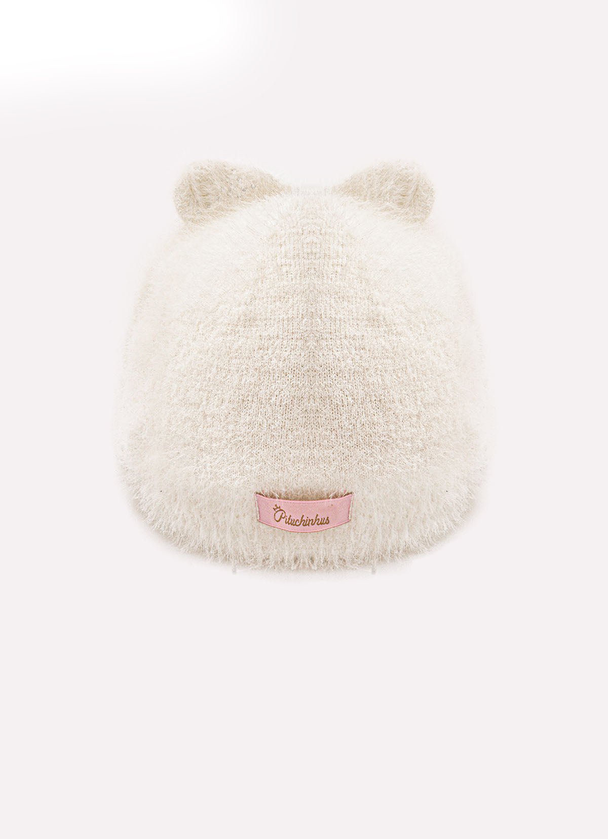 Boné Tricot Fio Fofinho Orelinhas Cristal