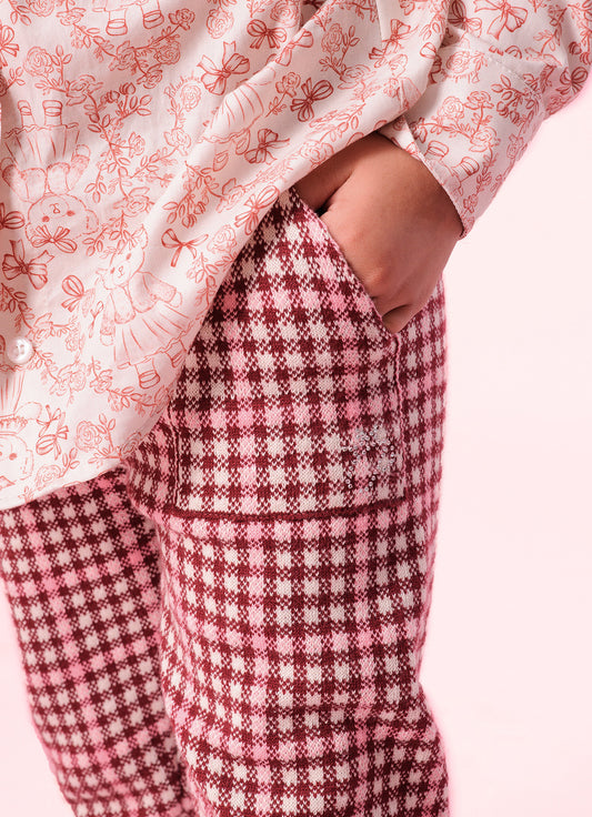 Jogging Tricot Xadrez Bolsos  P Cristal Jogging Tricot Xadrez Bolsos  P Cristal