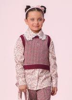 Colete Tricot Xadrez Curto P Cristal