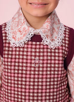 Colete Tricot Xadrez Curto P Cristal